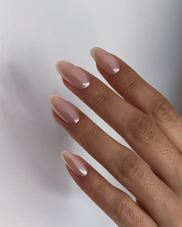 almond glazed nails, summer nails simple, glazed donut nails