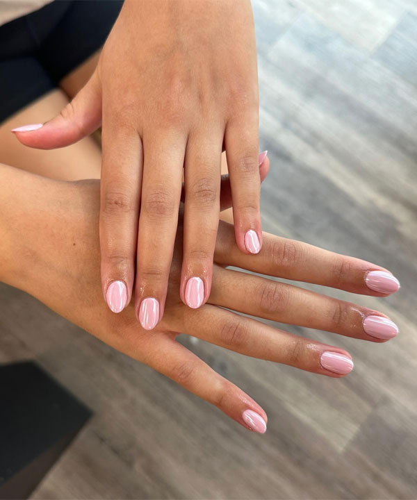 pink glazed nails, pink glazed short nails, donut glazed pink nails, glazed pink nails, nail trends