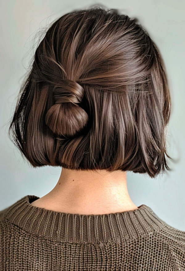 Sleek Low Knot, cute summer hairstyle for short hair