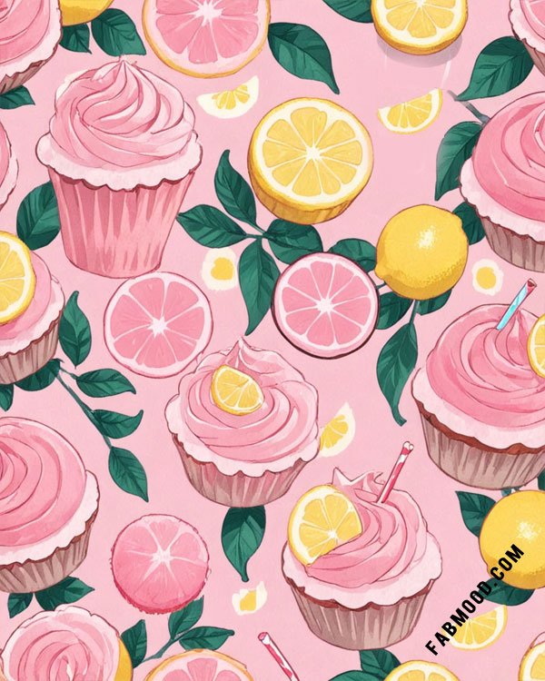 Lemonade Cupcake Delight Wallpaper for iPad and Tablet