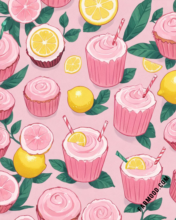 Lemon Cupcake Sweet and Vibrant Wallpaper