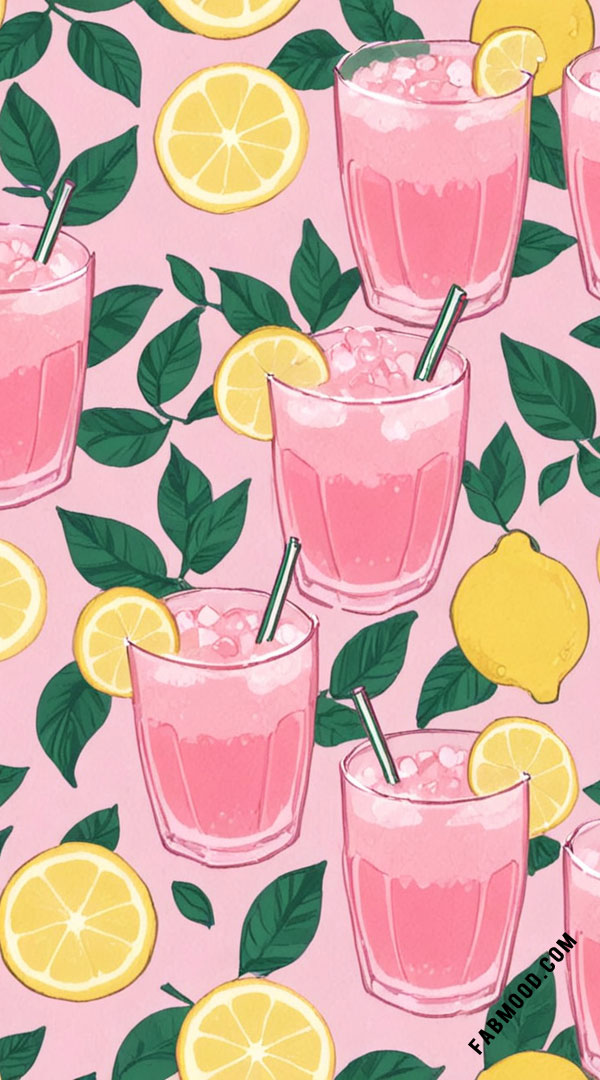 Pink Lemonade Refresh Summer Wallpaper for Phone & iPhone