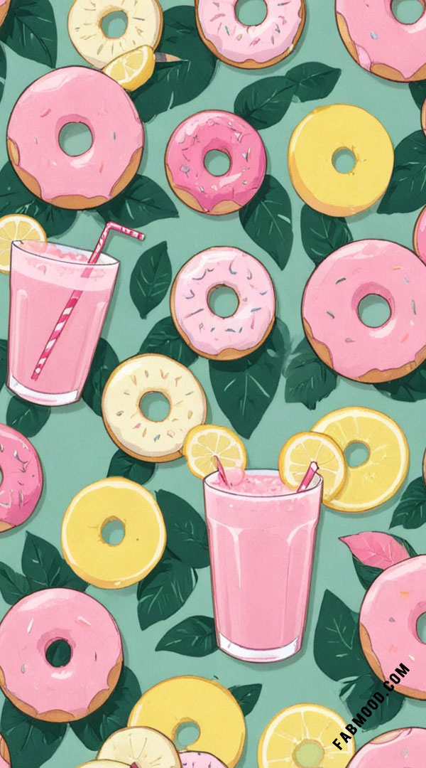 Donut Lemonade Delight Summer Wallpaper for iPhone & Phone