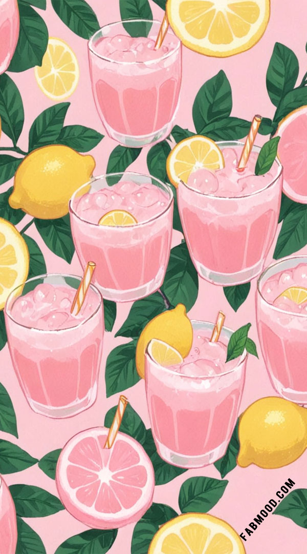 Pink Lemonade Bliss Zesty Summer Wallpaper