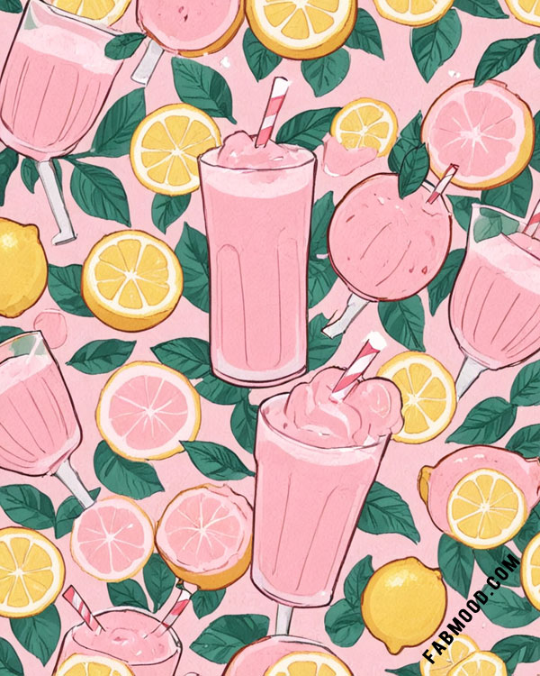 Pink Lemonade Ice Cream Dream Delicious Summer Wallpaper