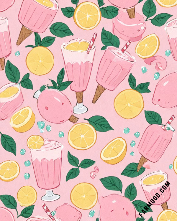 Lemon Ice Cream Fantasy Summer Wallpaper for iPad & Tablet