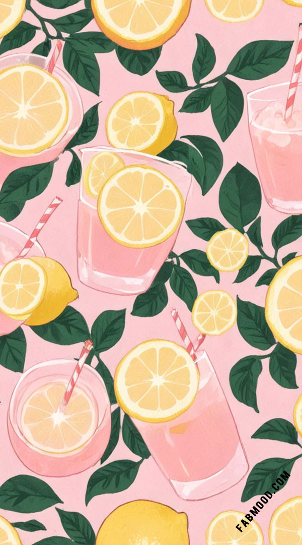 Fresh Lemonade Delight Summer Wallpaper