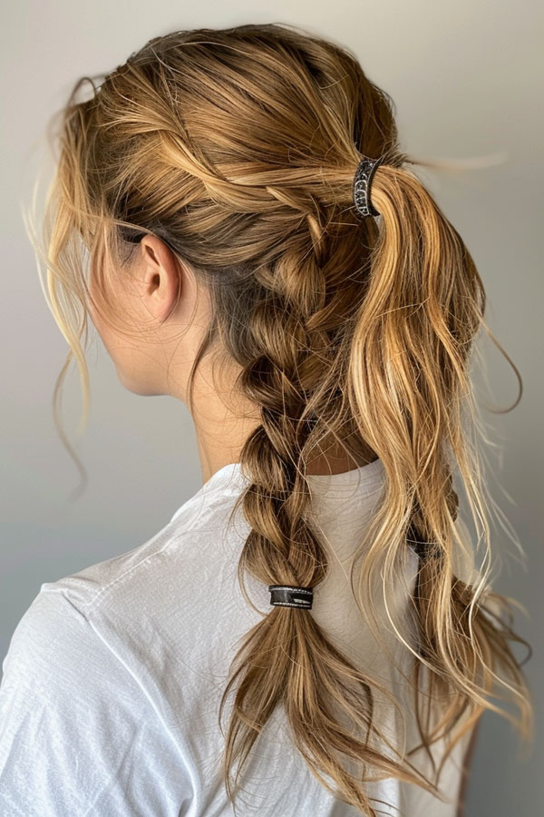 Casual Double Braid Pony