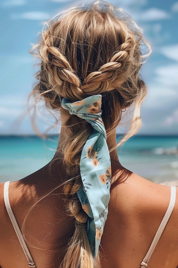 Braided Scarf Twist, cute summer hairstyle