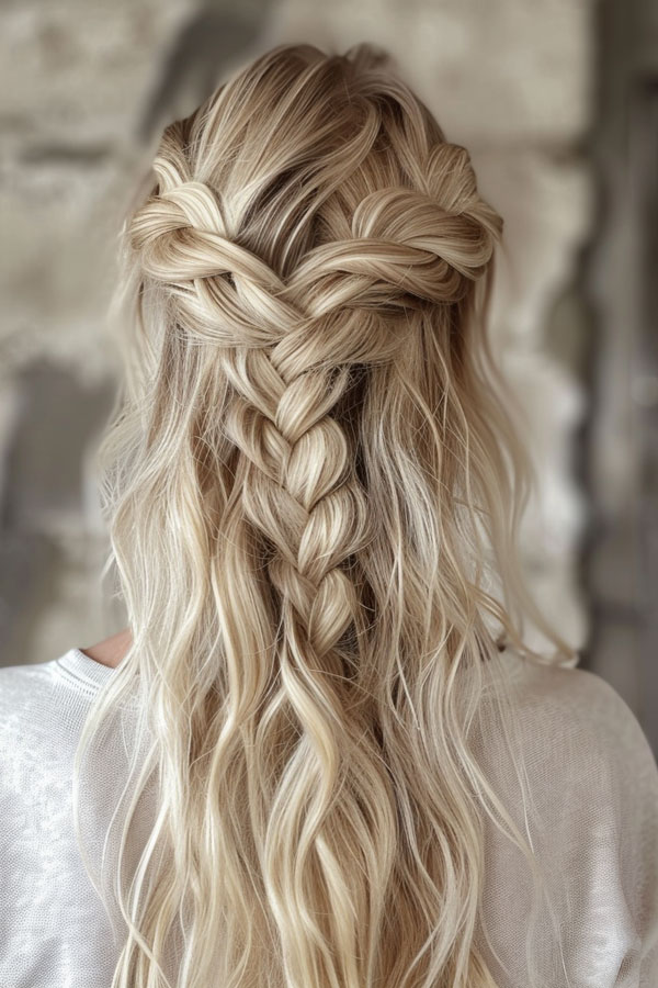 Romantic Half-Up Braid, cute summer hairstyle