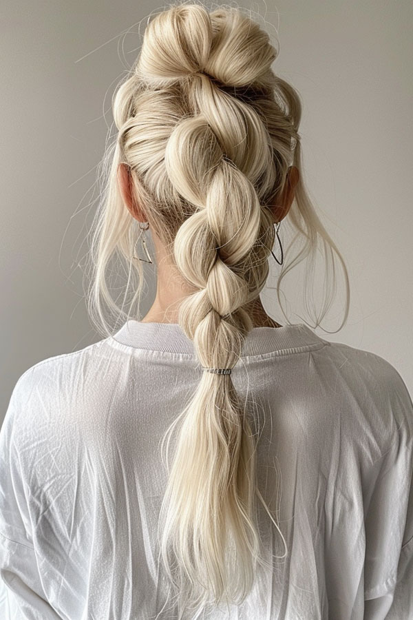 Voluminous Bubble Braid, cute summer hairstyle