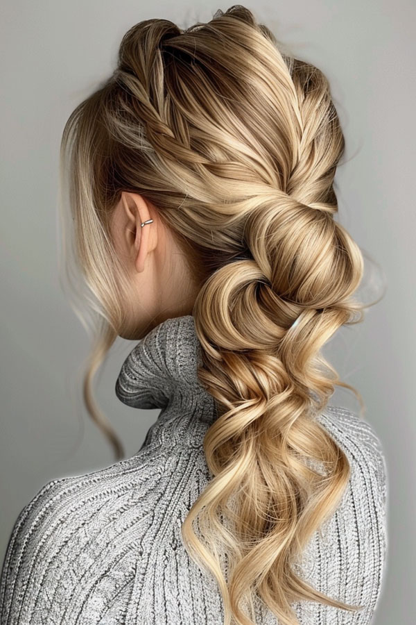 Elegant Twisted Ponytail, cute summer hairstyle