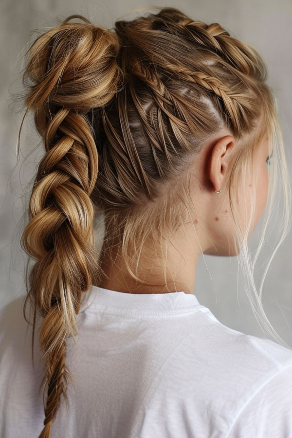 Intricate Braided Ponytail, cute summer hairstyle