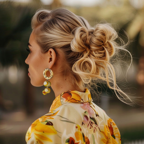 Boho Double Buns, cute summer hairstyle