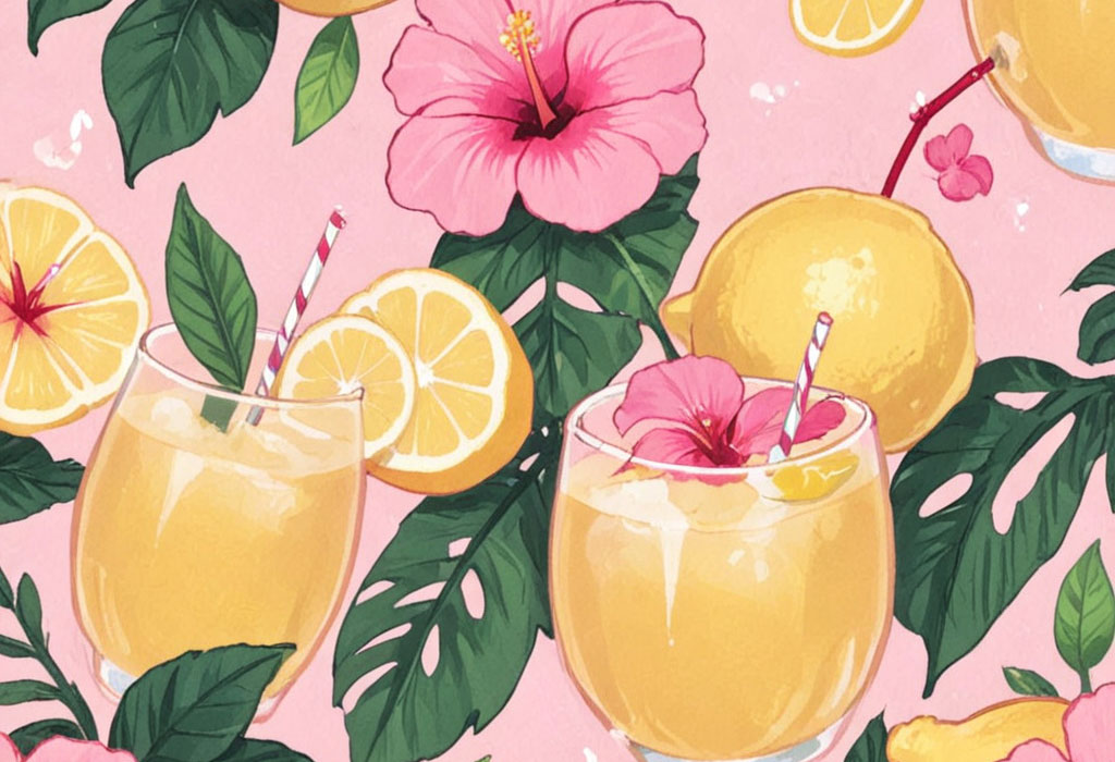 Tropical Citrus Floral Wallpaper for Desktop and Laptop