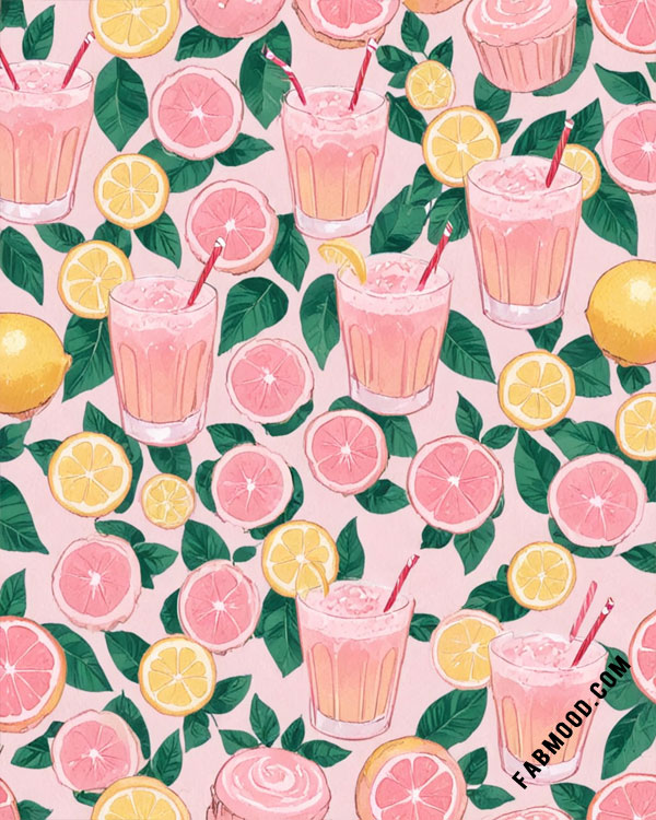 Citrus Delight Playful Wallpaper for iPad and Phone