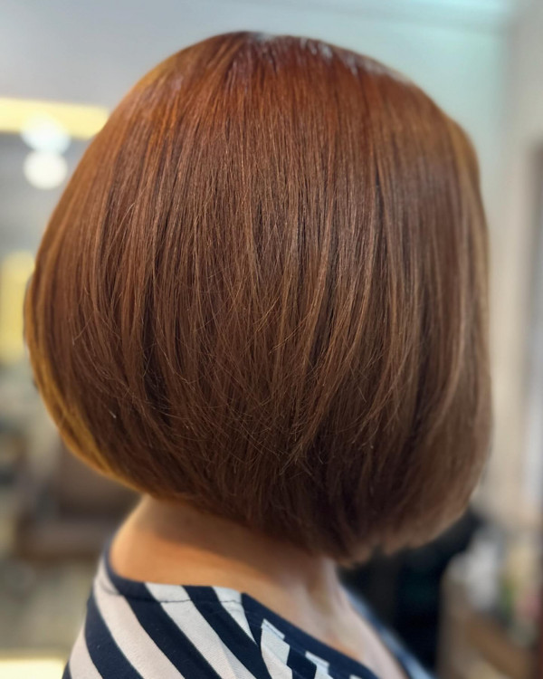 Classic Rounded Chestnut Bob