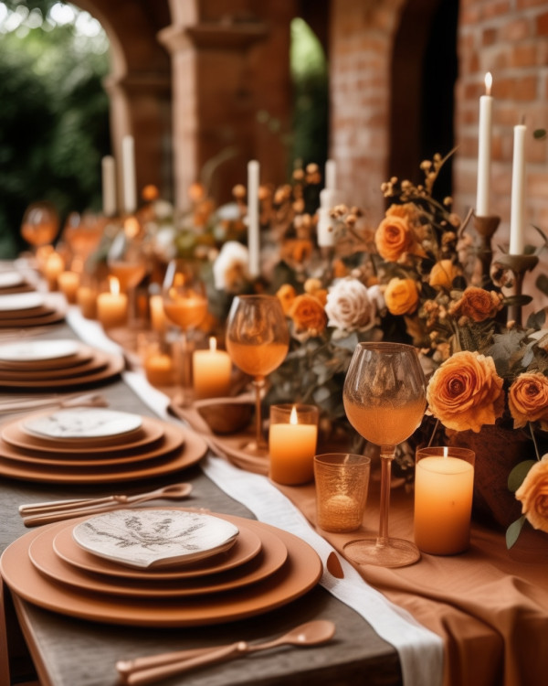 marigold wedding color, marigold and terracotta wedding color scheme