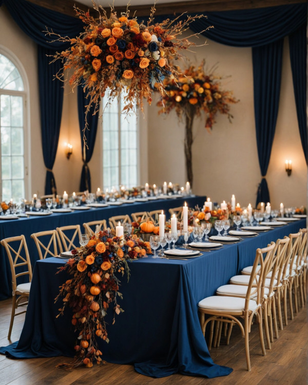 navy blue autumn wedding colour idea