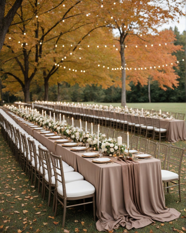 Taupe autumn wedding colour