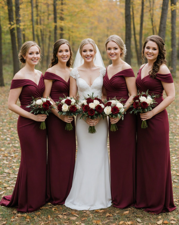 burgundy autumn wedding colour scheme