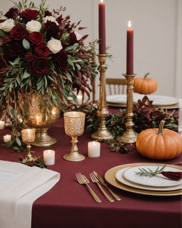 Marsala autumn wedding colour scheme