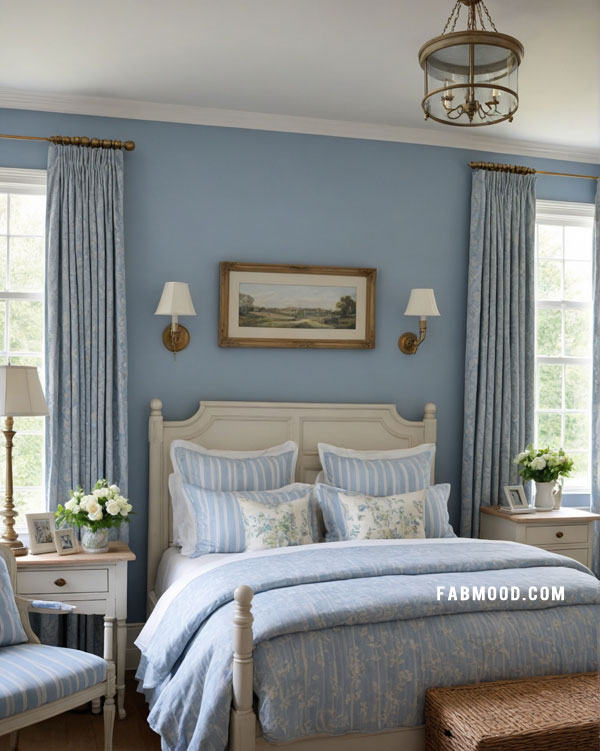 English Cottage powder blue bedroom