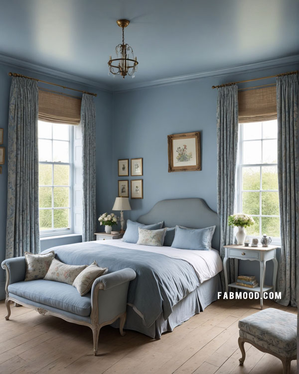 English Countryside Style blue bedroom