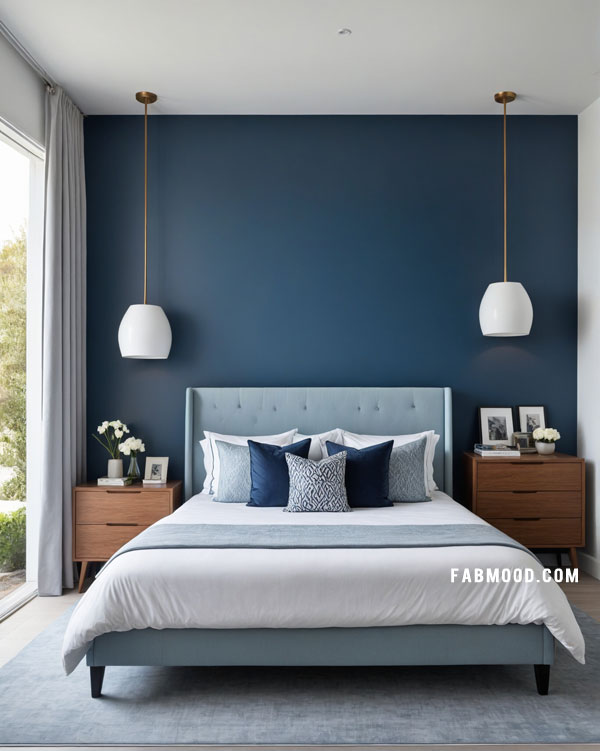 shades of blue bedroom color, minimalist blue bedroom