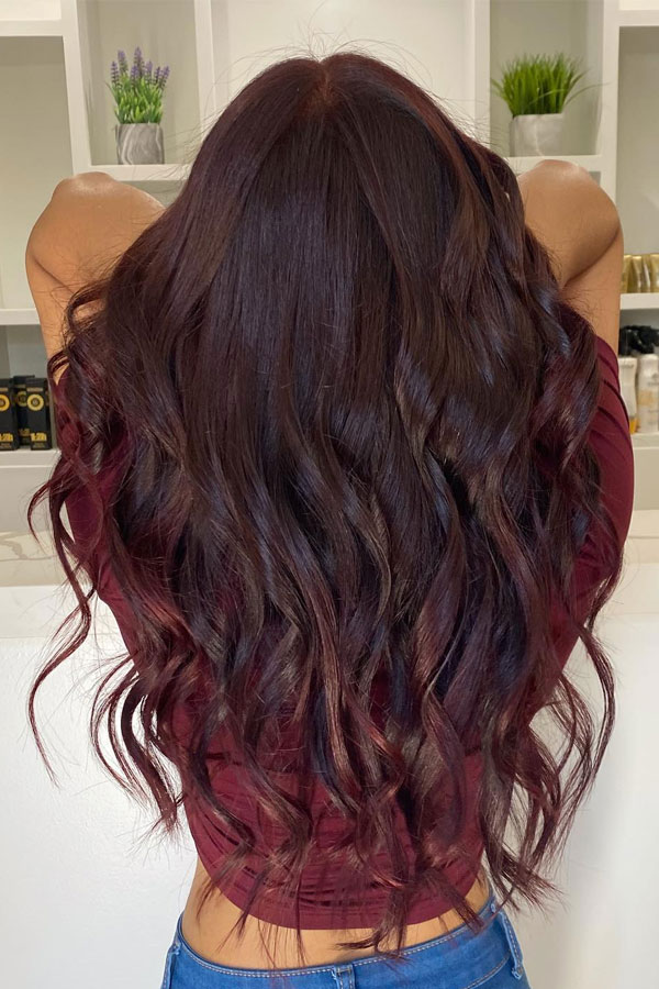 Chocolate Burgundy, burgundy hair colour idea