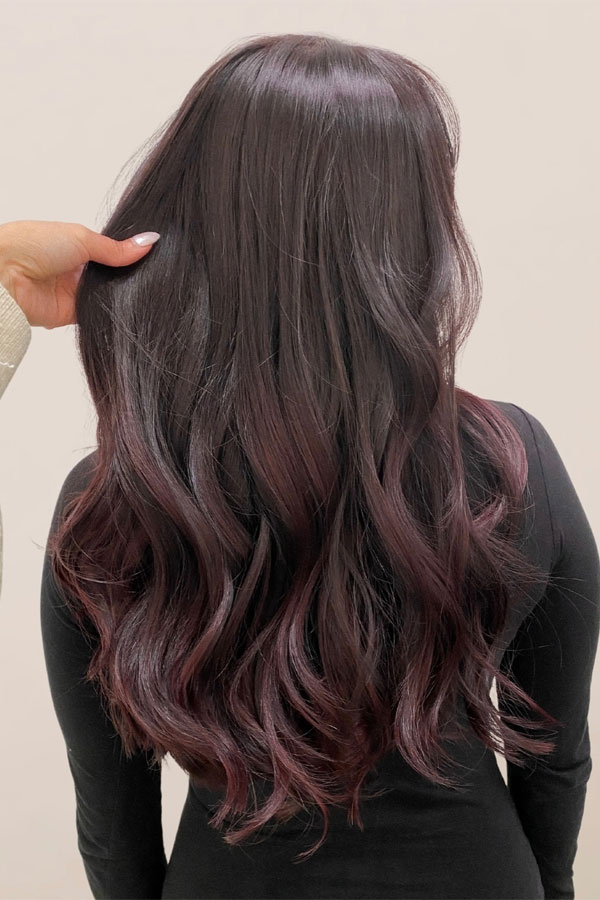 smoky burgundy hair color