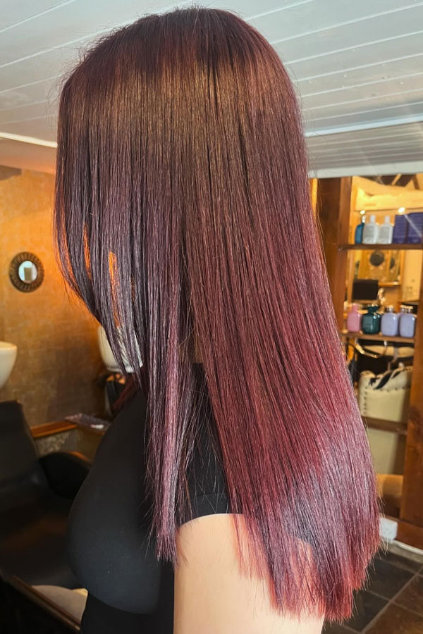 Deep Plum Burgundy, burgundy hair color idea