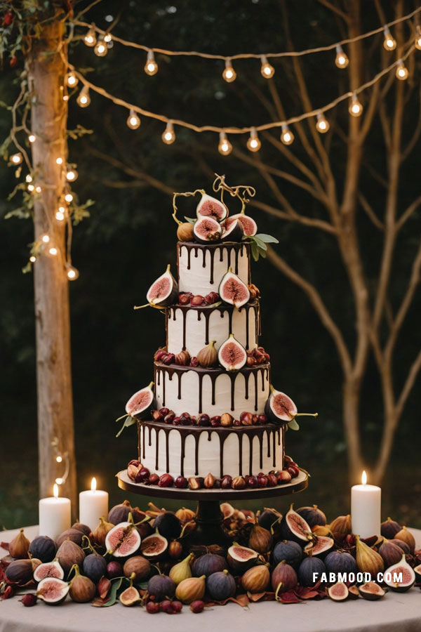Four Tier Burgundy Wedding Cake