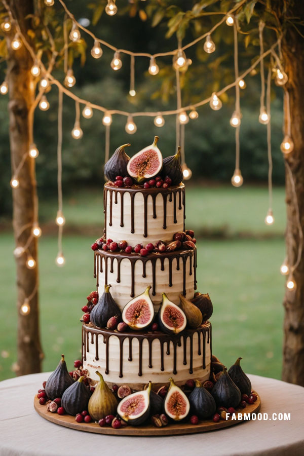 Burgundy fall Wedding Cake