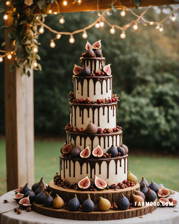 Burgundy Autumn Wedding Cake