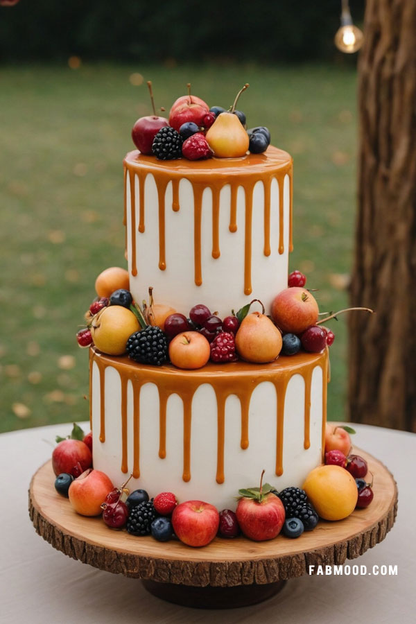 Burgundy Autumn Wedding Cake