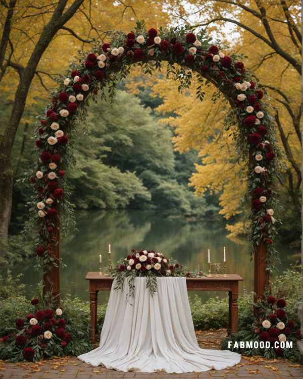Burgundy Wedding Ceremony Arch
