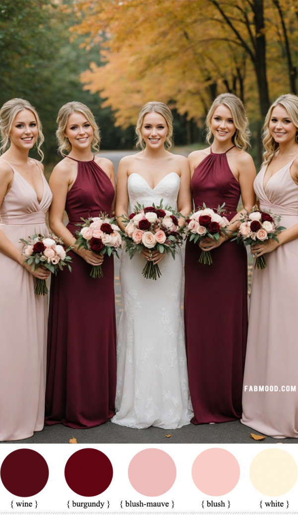 Burgundy and blush color combo, Burgundy Wedding Color Combination idea