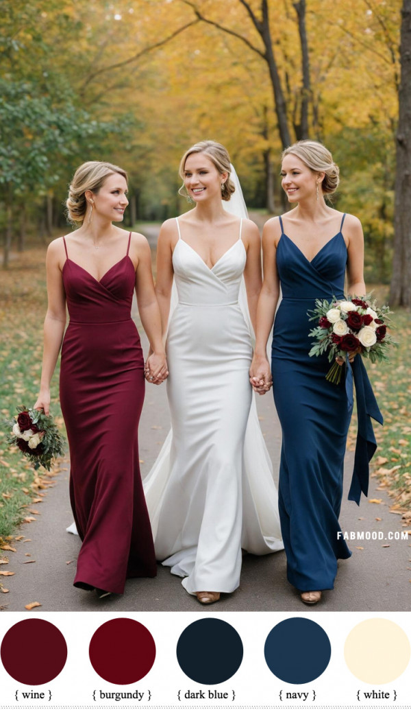 Burgundy and Navy color combo, Burgundy Wedding Color Combination idea