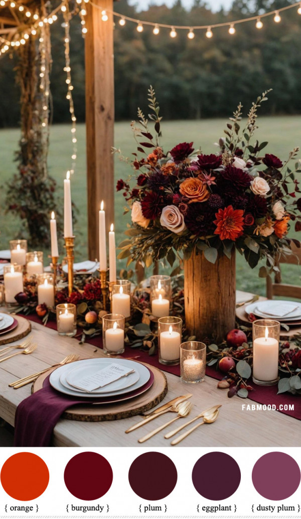 Burgundy and Plum wedding color combo, fall wedding color combination