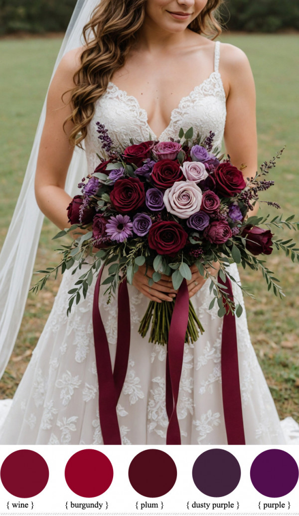 Burgundy and Purple color scheme, burgundy wedding color combinations