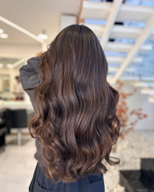 Rich Chestnut Waves Balayage