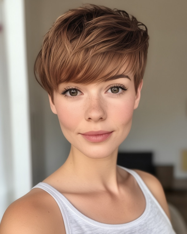 Chic Honey Chestnut Pixie