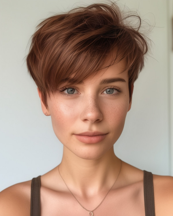 Elegant Auburn Chestnut Pixie