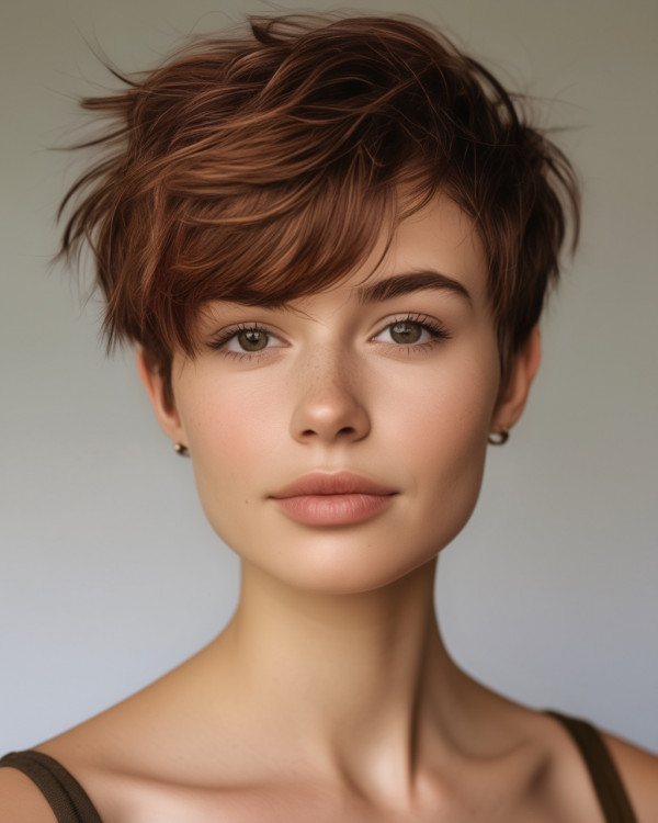 Bold Deep Copper Chestnut Pixie