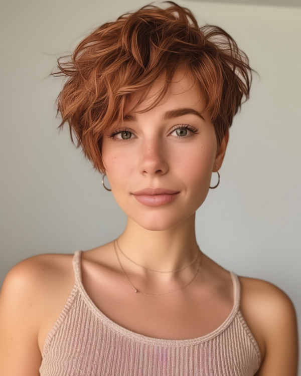 Radiant Chestnut Tousled Pixie