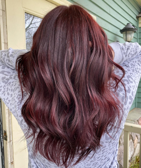 Rich Burgundy Mahogany hair colour