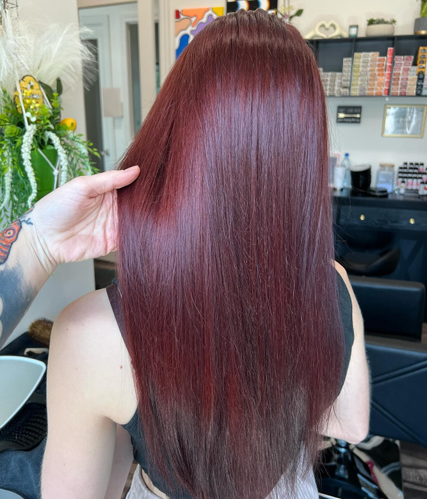 Deep Rich Mahogany hair colour