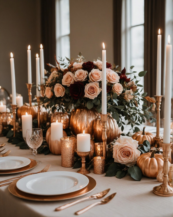 Copper autumn wedding colour scheme