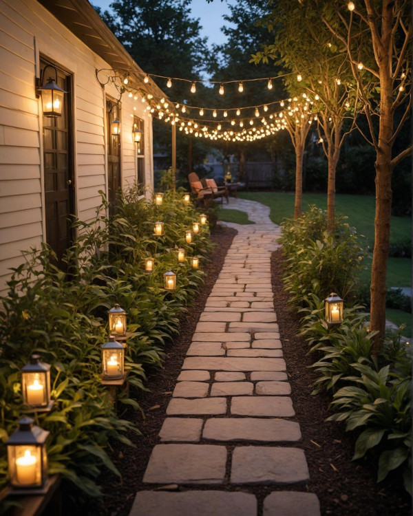 cozy small garden with cozy light, How to use lighting to transform your garden, Garden lighting ideas pictures